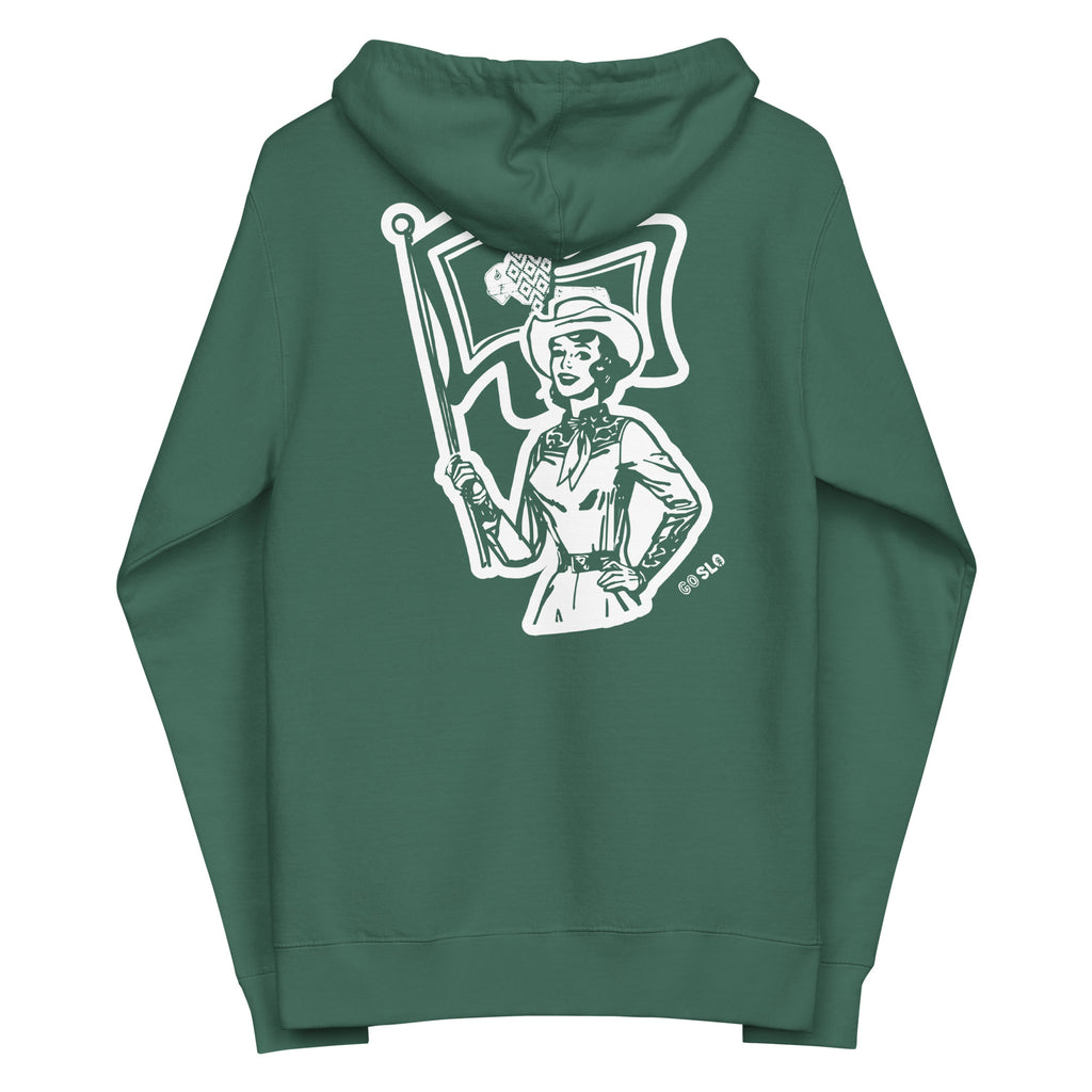 Gals Relaxed Wyo Flag Cowgirl Zip Hoodie