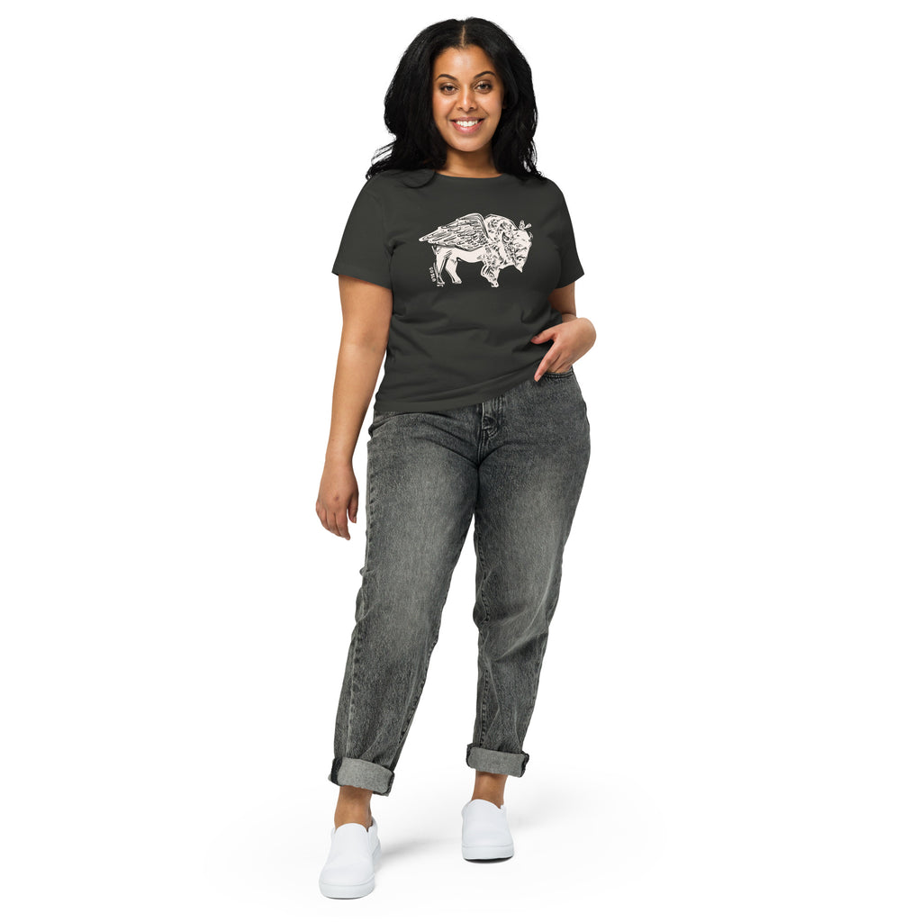 Gals High-Waisted When Bison Fly Fit Tee