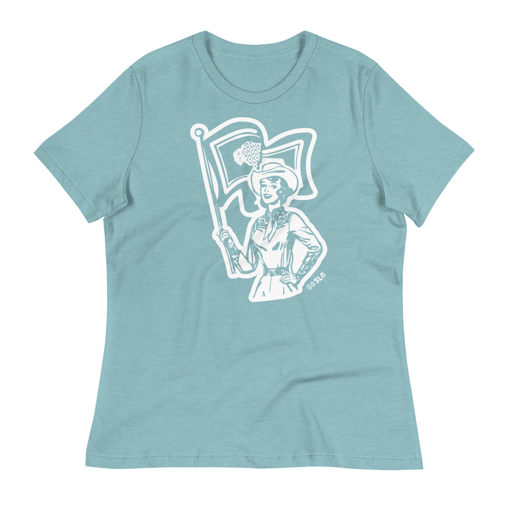 Gals Wyo Flag Cowgirl Fit Tee