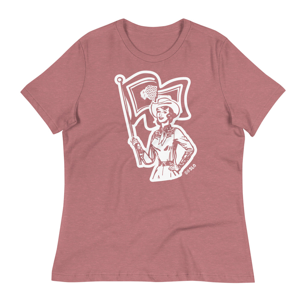 Gals Wyo Flag Cowgirl Fit Tee