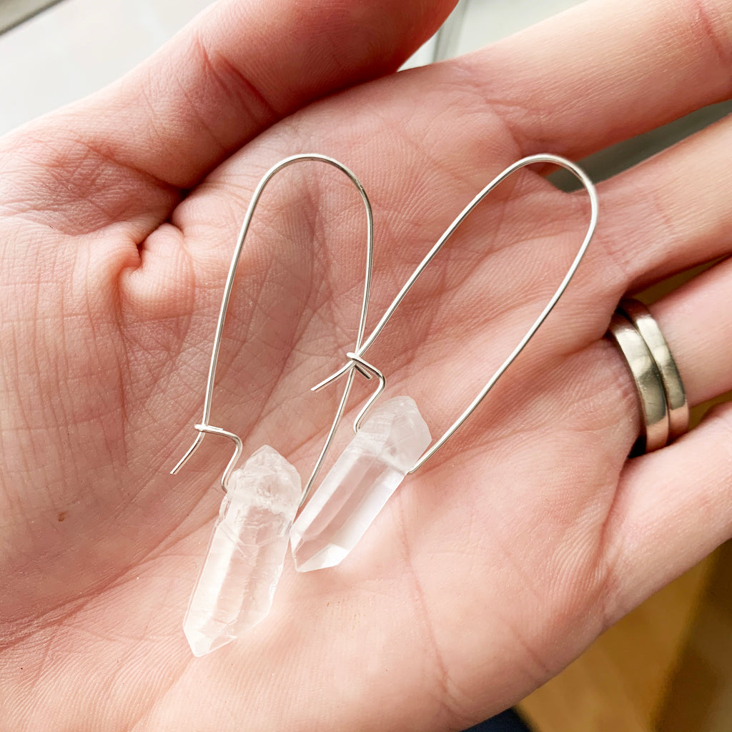 Rugged Quartz Drop Earrings