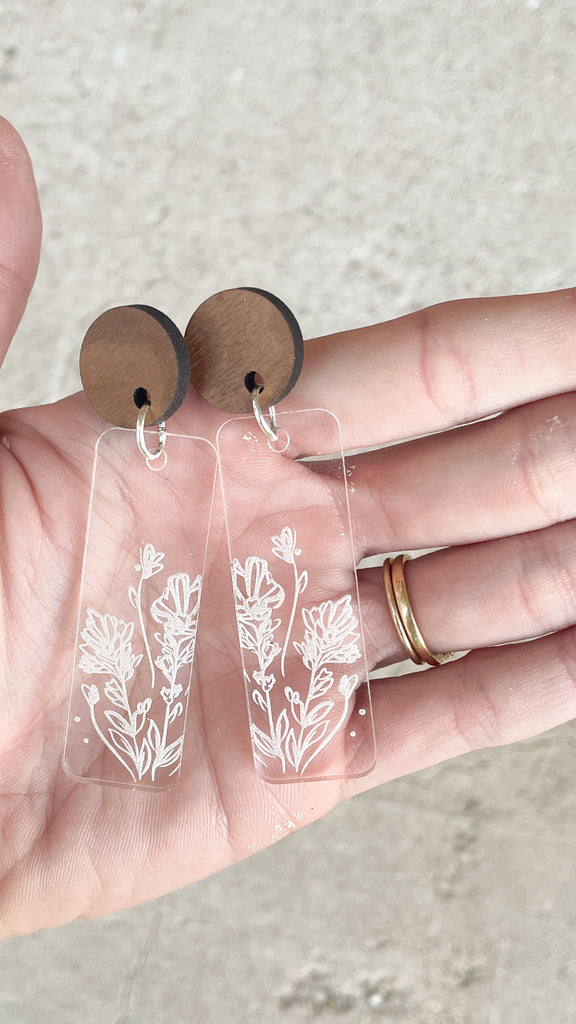 Indian Paintbrush Carved Earrings
