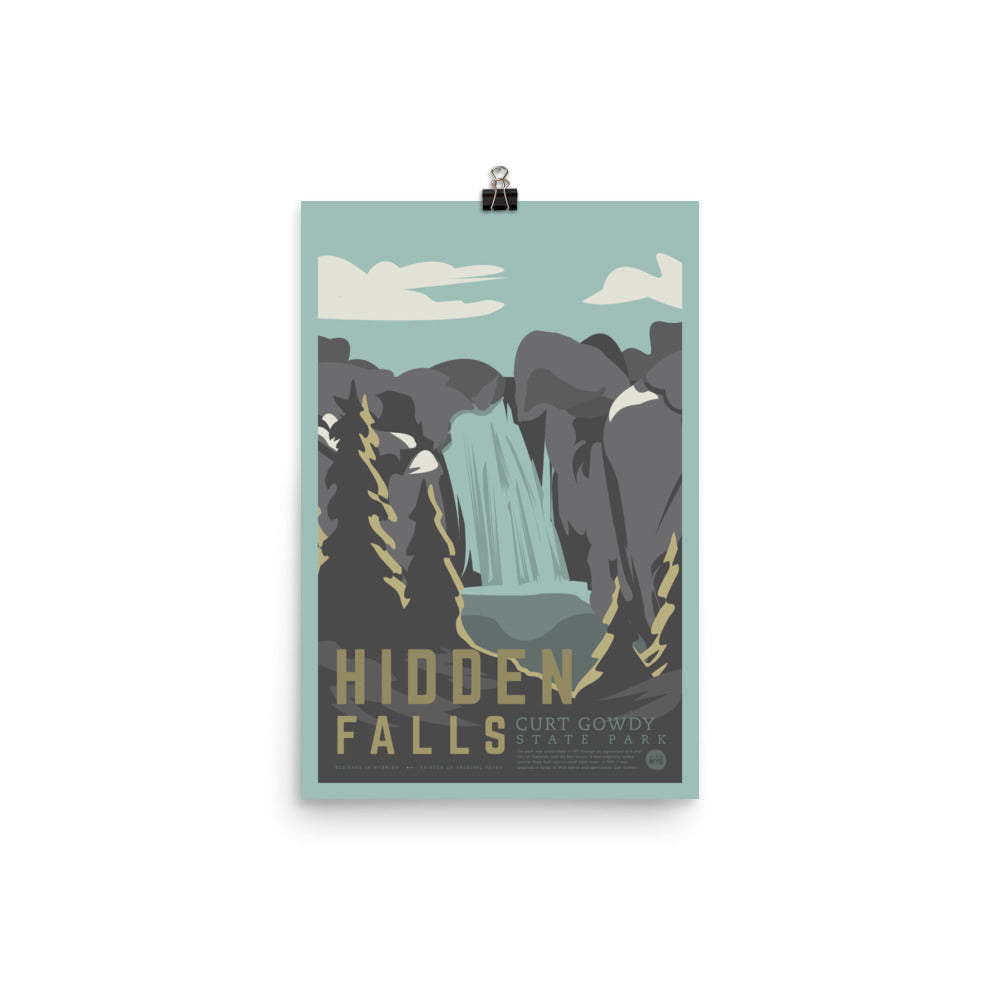 Hidden Falls Vintage Poster Print