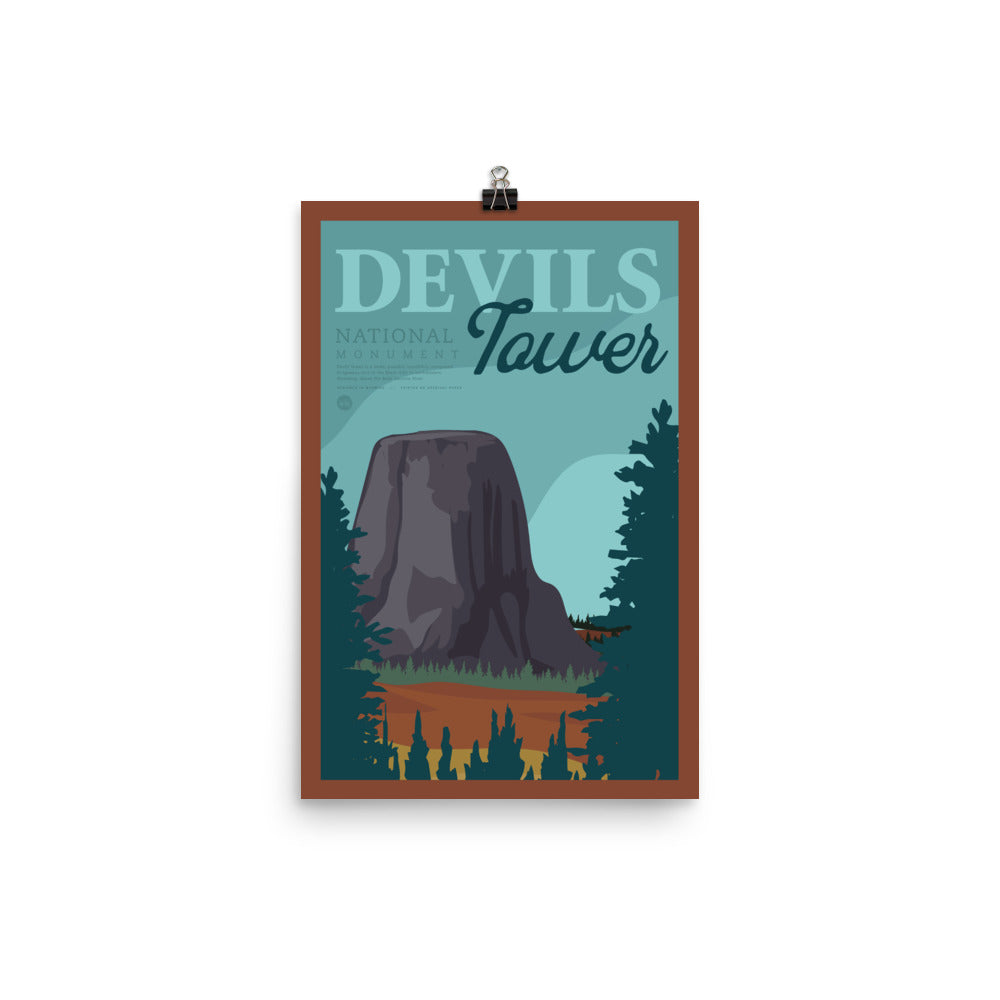 Devils Tower Vintage Poster Print