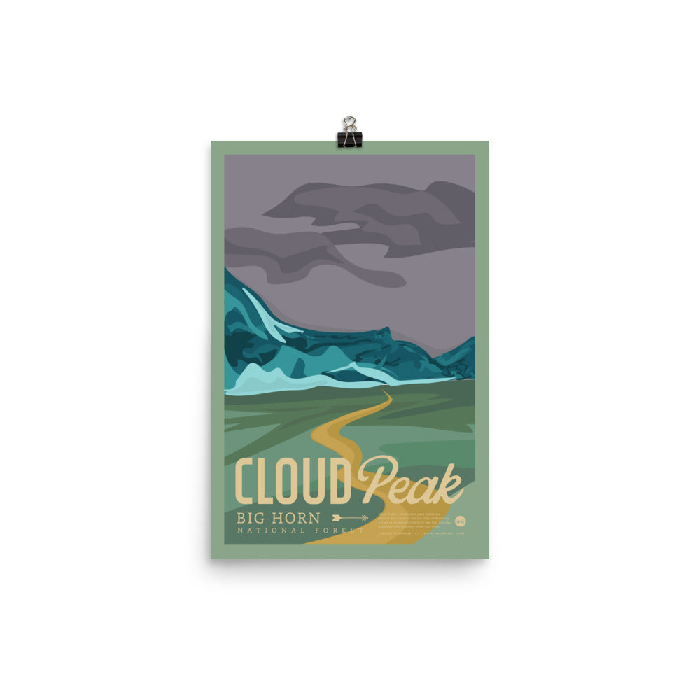 Cloud Peak Vintage Poster Print