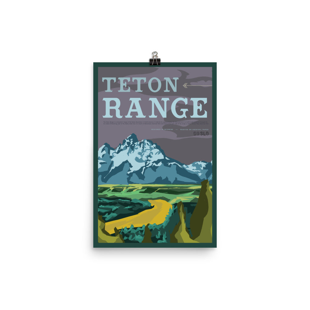 Teton Range Vintage Poster Print