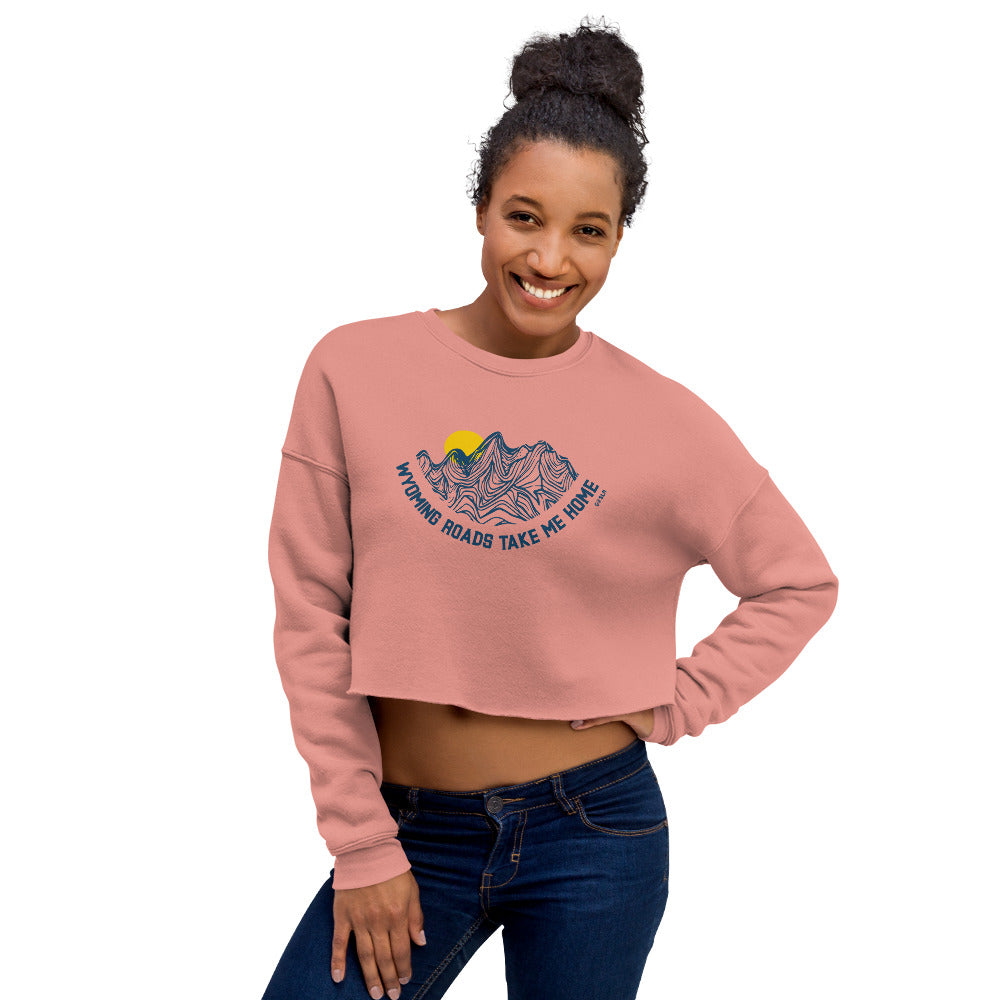 Gals Wyo Roads Crop Sweatshirt // Tetons