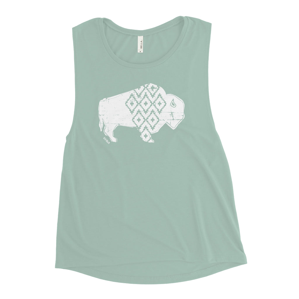 GALS GEO BISON MUSCLE TANK