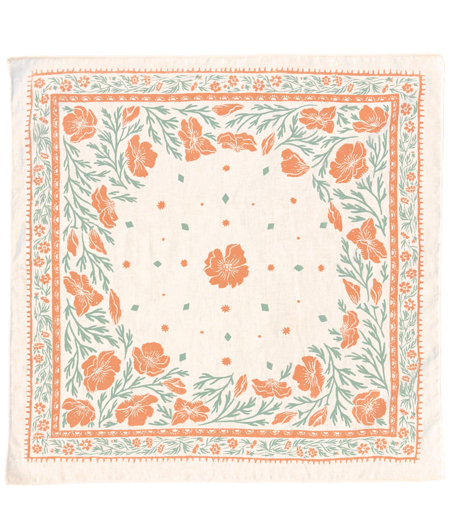 Lili Arnold - Organic Cotton + Hemp Bandana - California Poppy