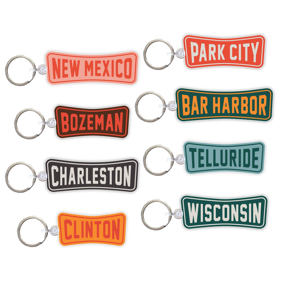 Acme Local - Roadside Retro Customizable Keychain