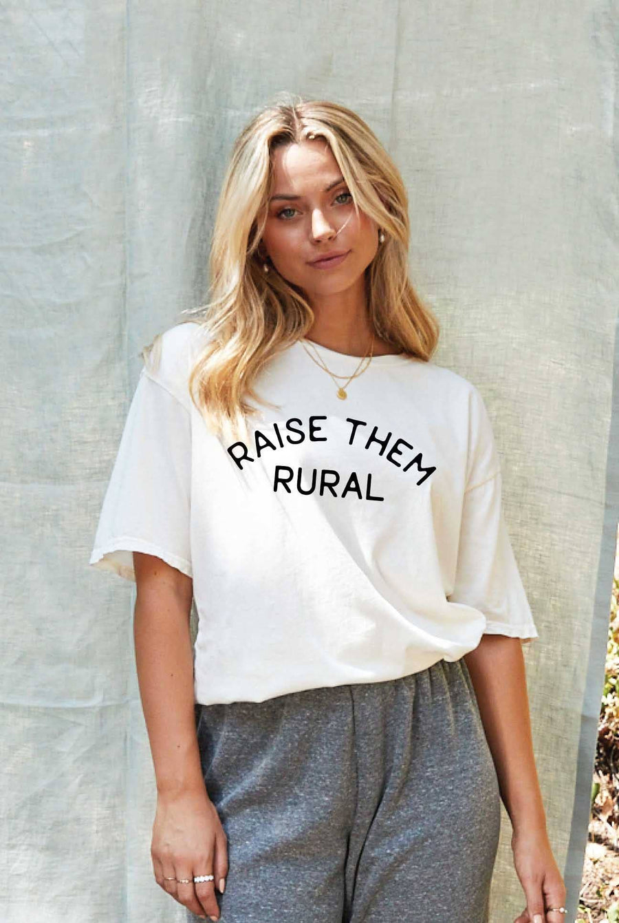 OAT COLLECTIVE - RAISE THEM RURAL Mineral Washed Graphic Top