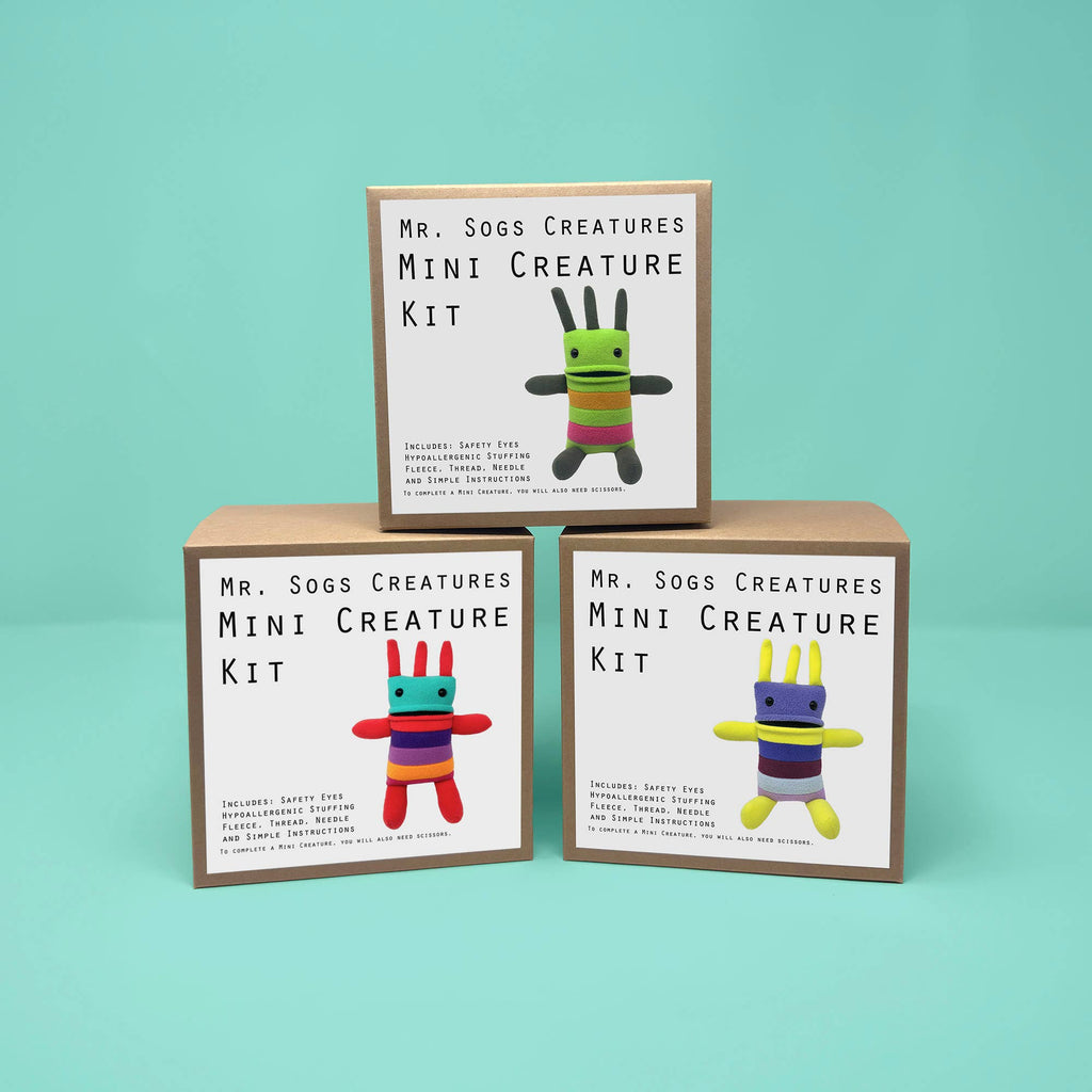 Mr. Sogs - Mini Creature DIY Plush Sewing Kit - Turquoise