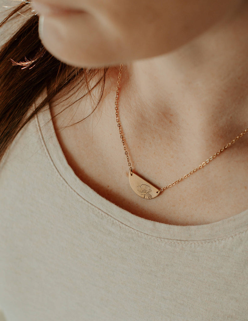 JOY IN THE MORNING - Poppy Semi-Circle Necklace