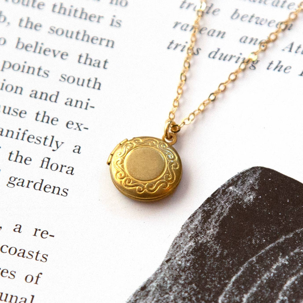 Kindred Objects - Vintage Mini Round Locket Necklace (Simple)