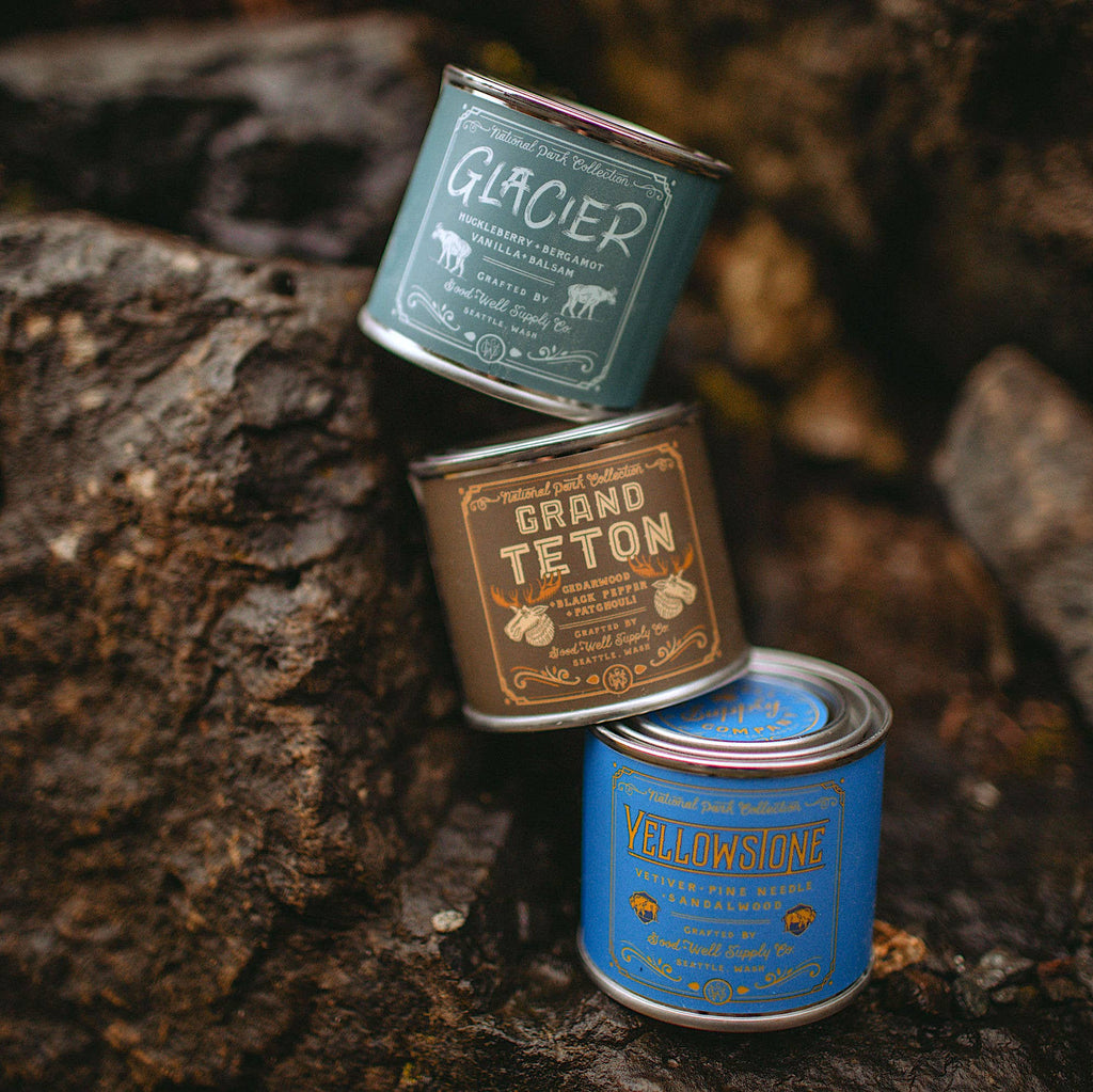 Good & Well Supply Co. - National Parks of the Northern Rockies Mini Candle Gift Set