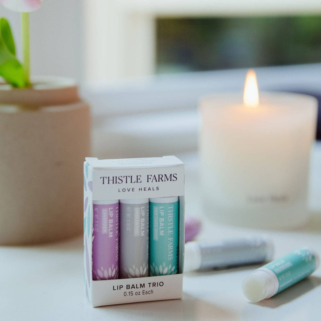 Thistle Farms - Lip Balm Trio Set | Lavender, Tea Tree Mint, Unscented
