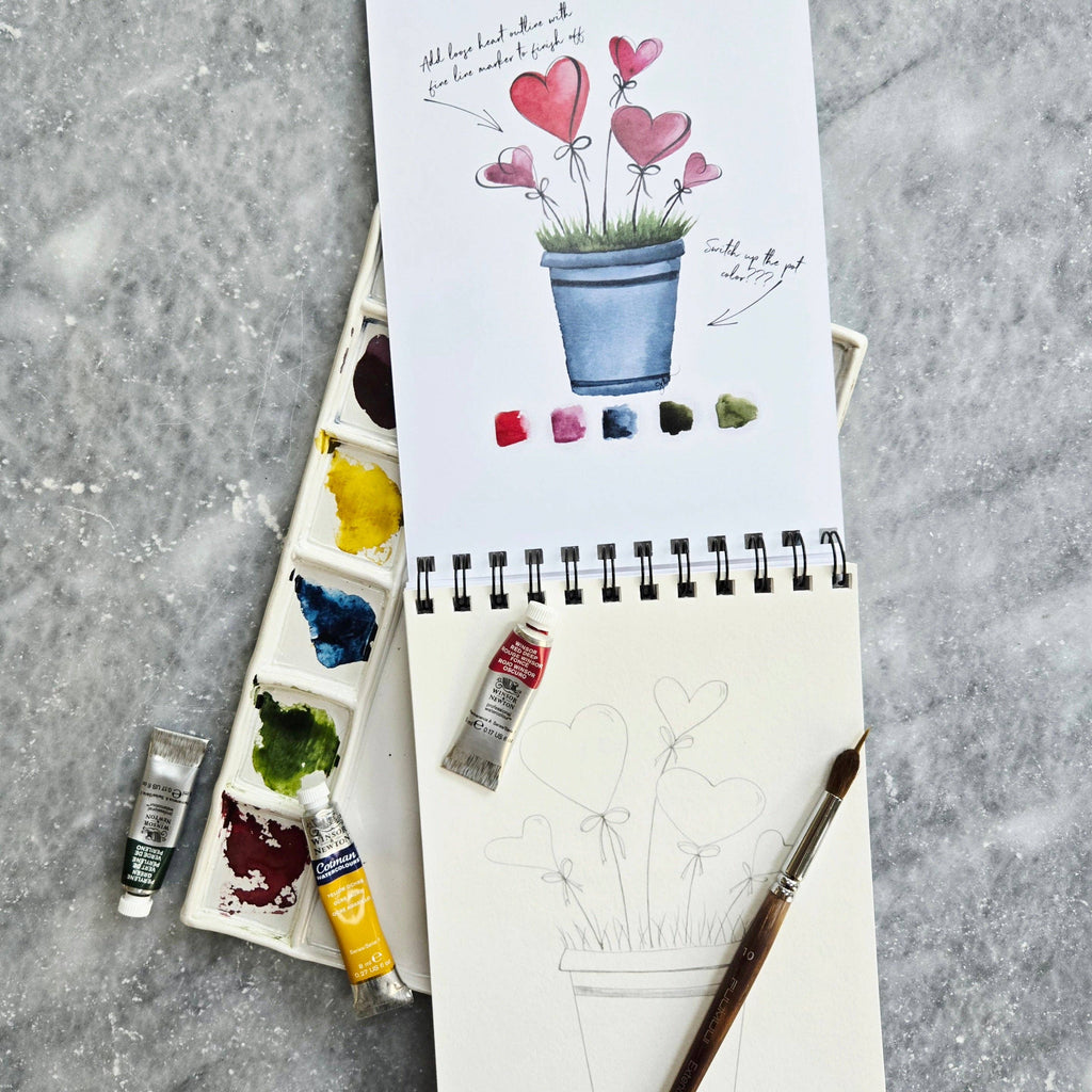 Julie Norkus - Watercolor Workbook, Spiral Bound 12 Months of Watercolor