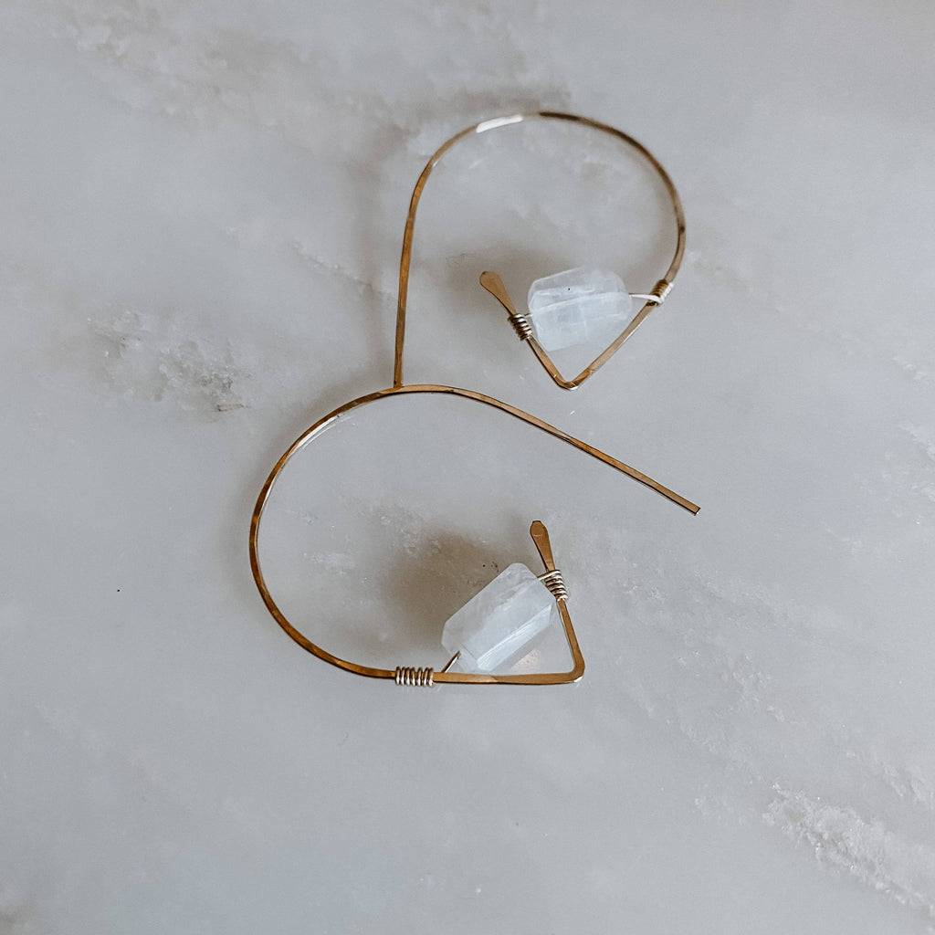 Derive Jewelry - Moonstone Ear Threaders