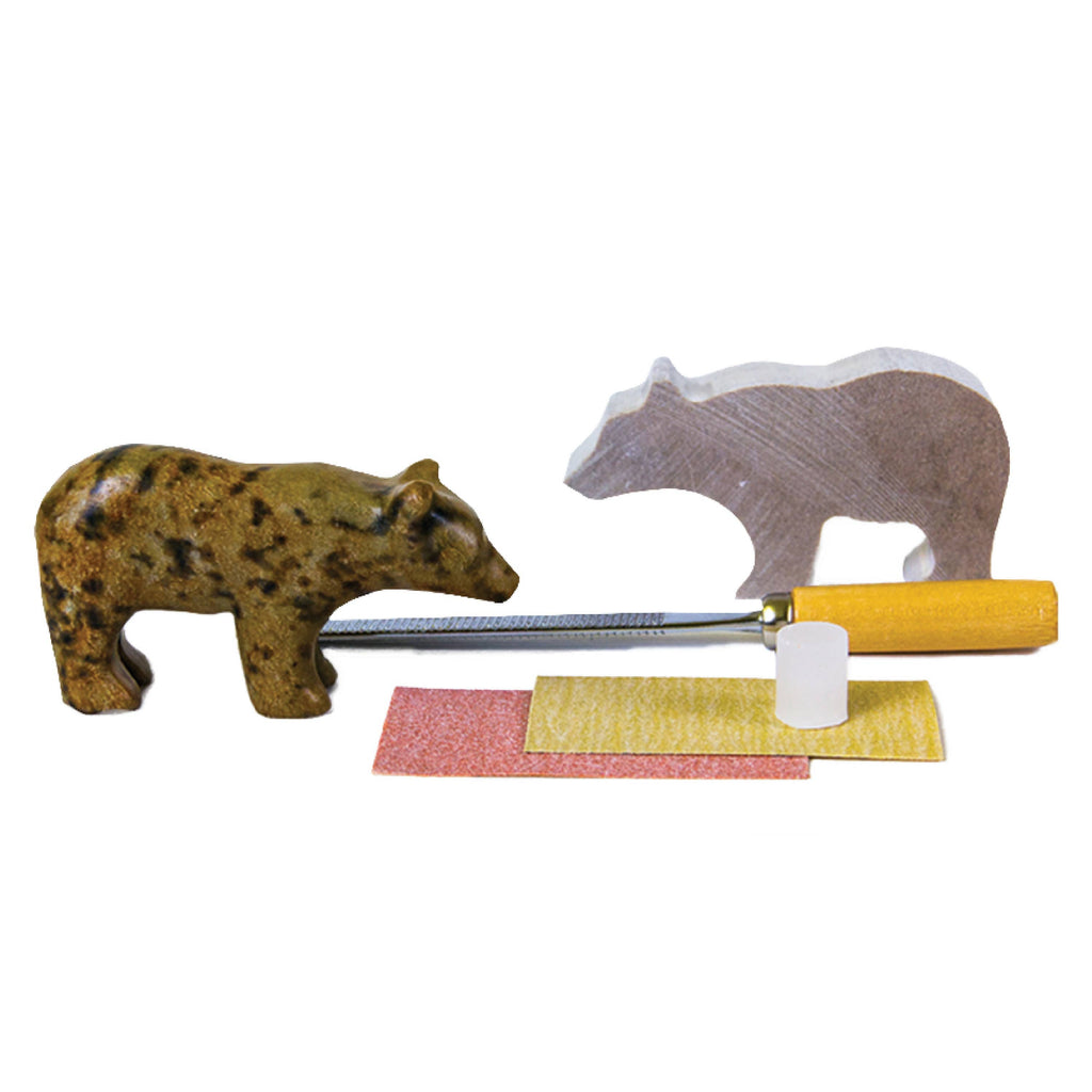 Studiostone Creative - Bear & Wolf Soapstone Carving Kit —DIY Art & craft