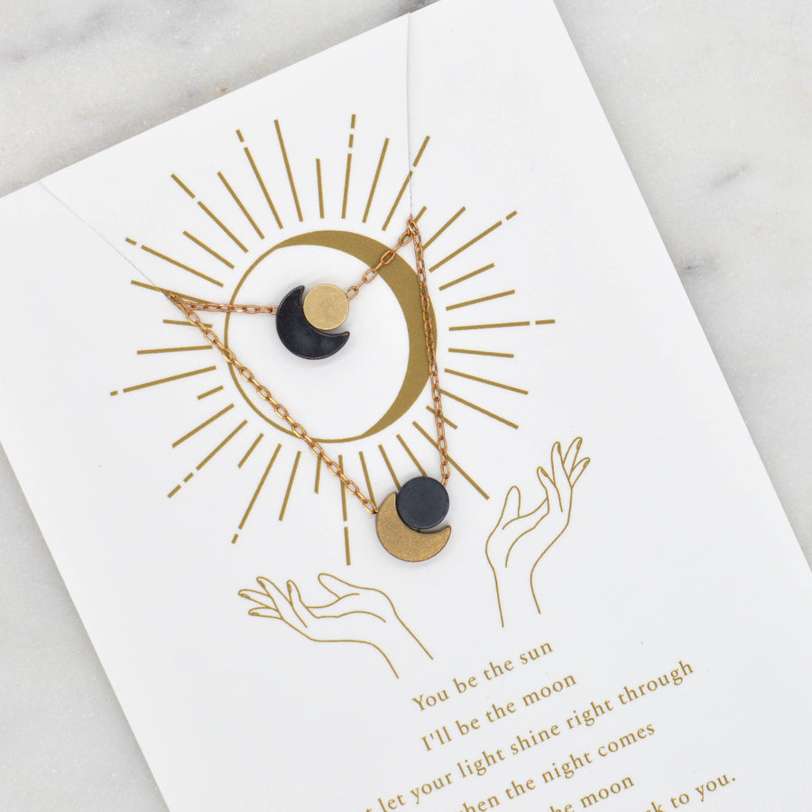 BFF Sun & Moon Necklaces on Card