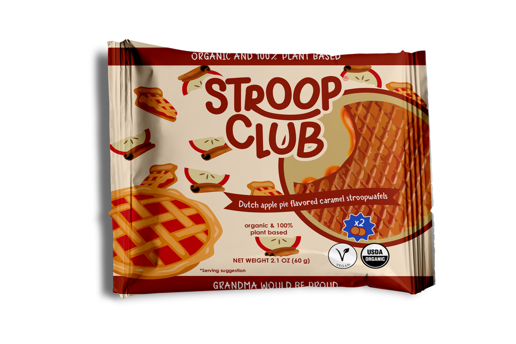 Stroop Club - Apple Pie Caramel Organic and Plant Based Stroopwafel 2-pack