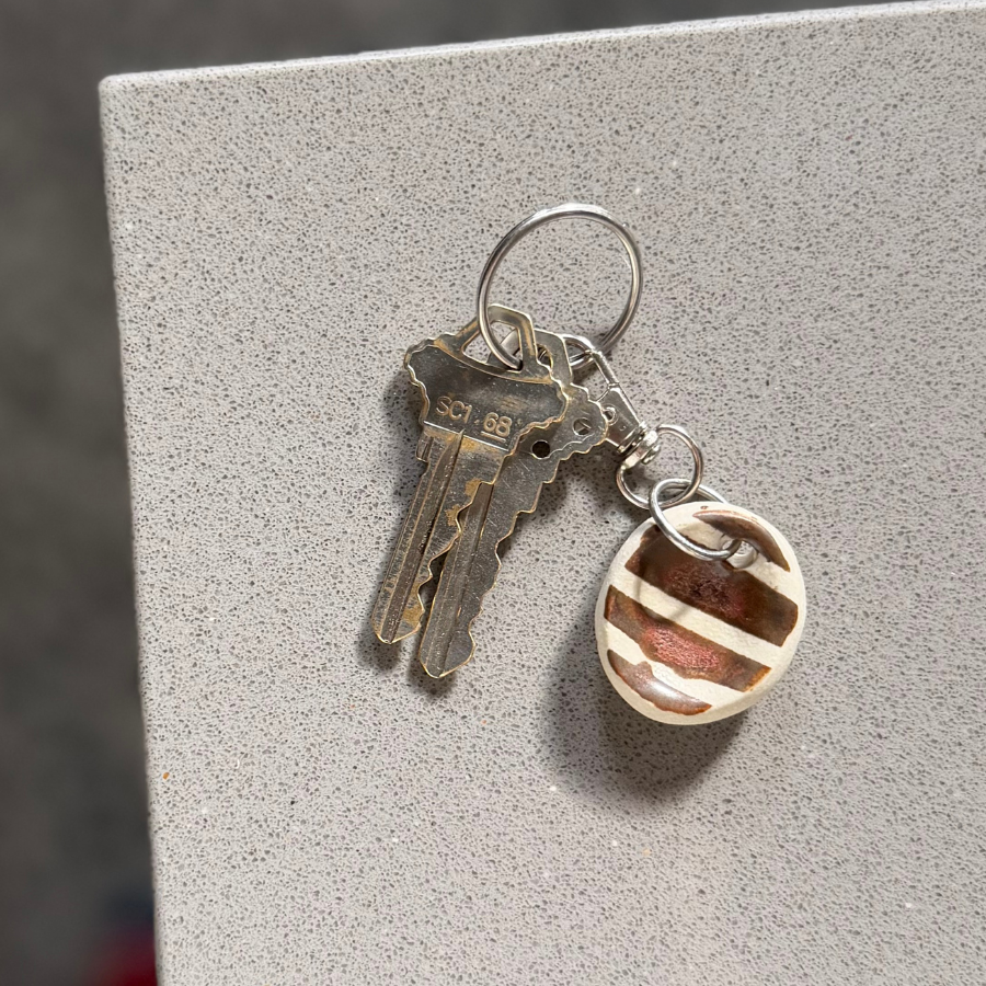 Calmware - Small Striped Worry Stone Keychain — Tactile Fidget