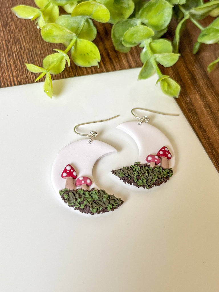 Retrochrome Creations - Mushroom Moon earrings | sterling silver