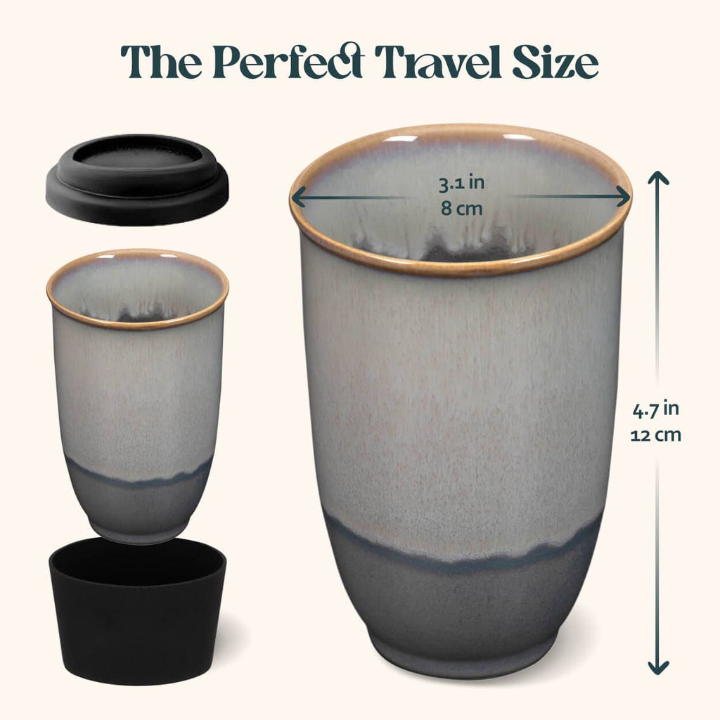 Nova Ceramics Travel Mugs - Pluto Ceramic Travel Cup 12oz | Coffee Cups Ceramic