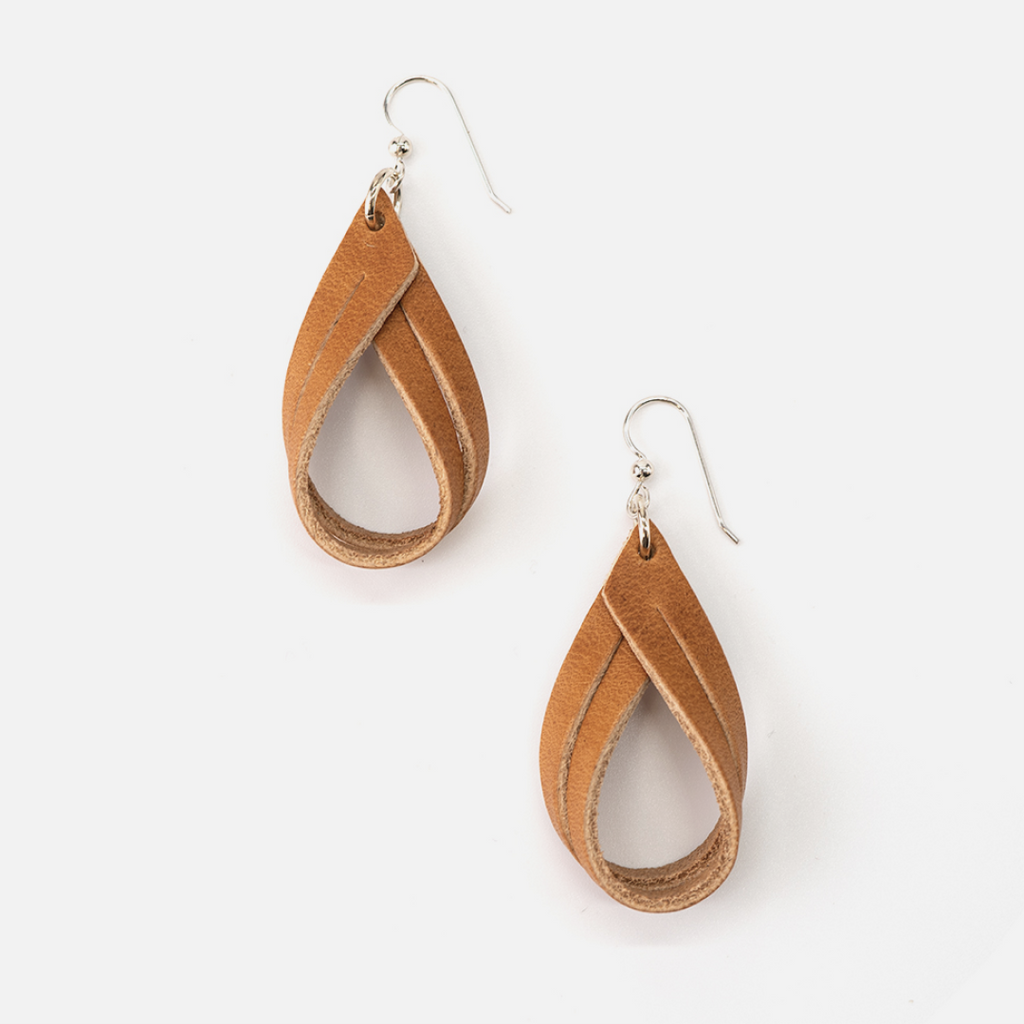 Handcrafted Full-Grain Leather Double Hoop Earrings