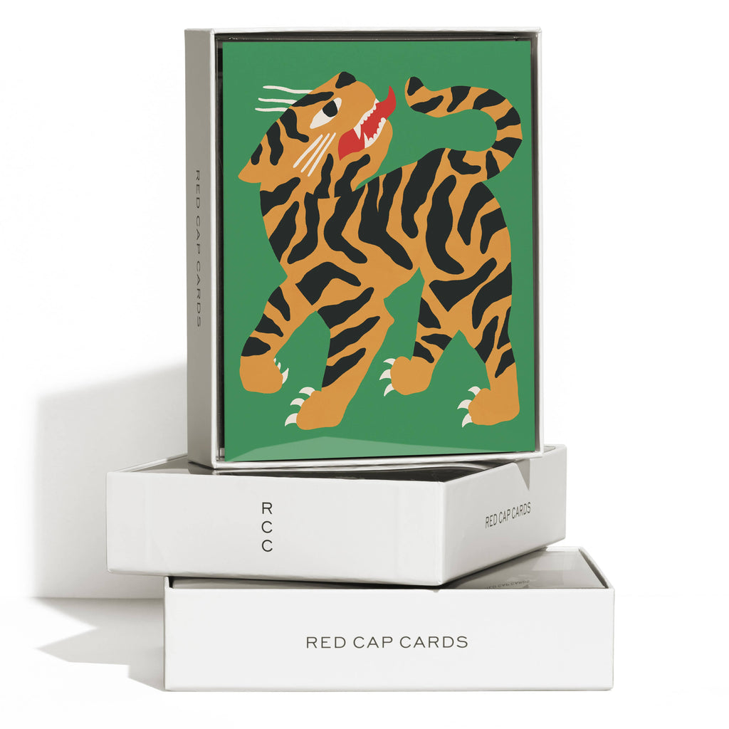 Red Cap Cards - Growling Tiger greeting card