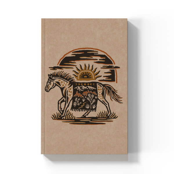 Denik - RaycoDesign — Western Horse Kraft Layflat Notebook KLC2316KL