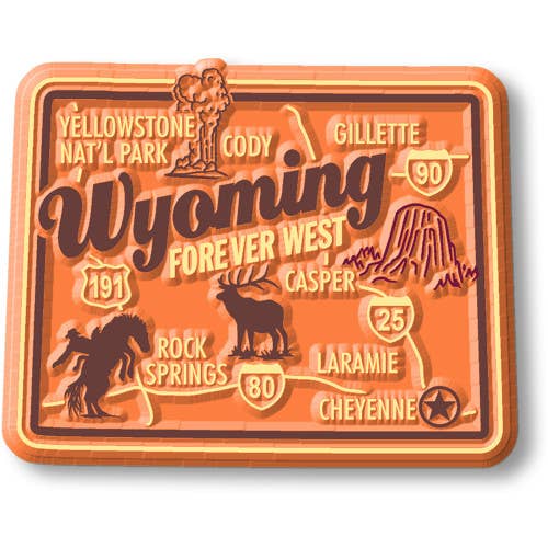 Wyoming - WY Premium State Magnet Made in USA