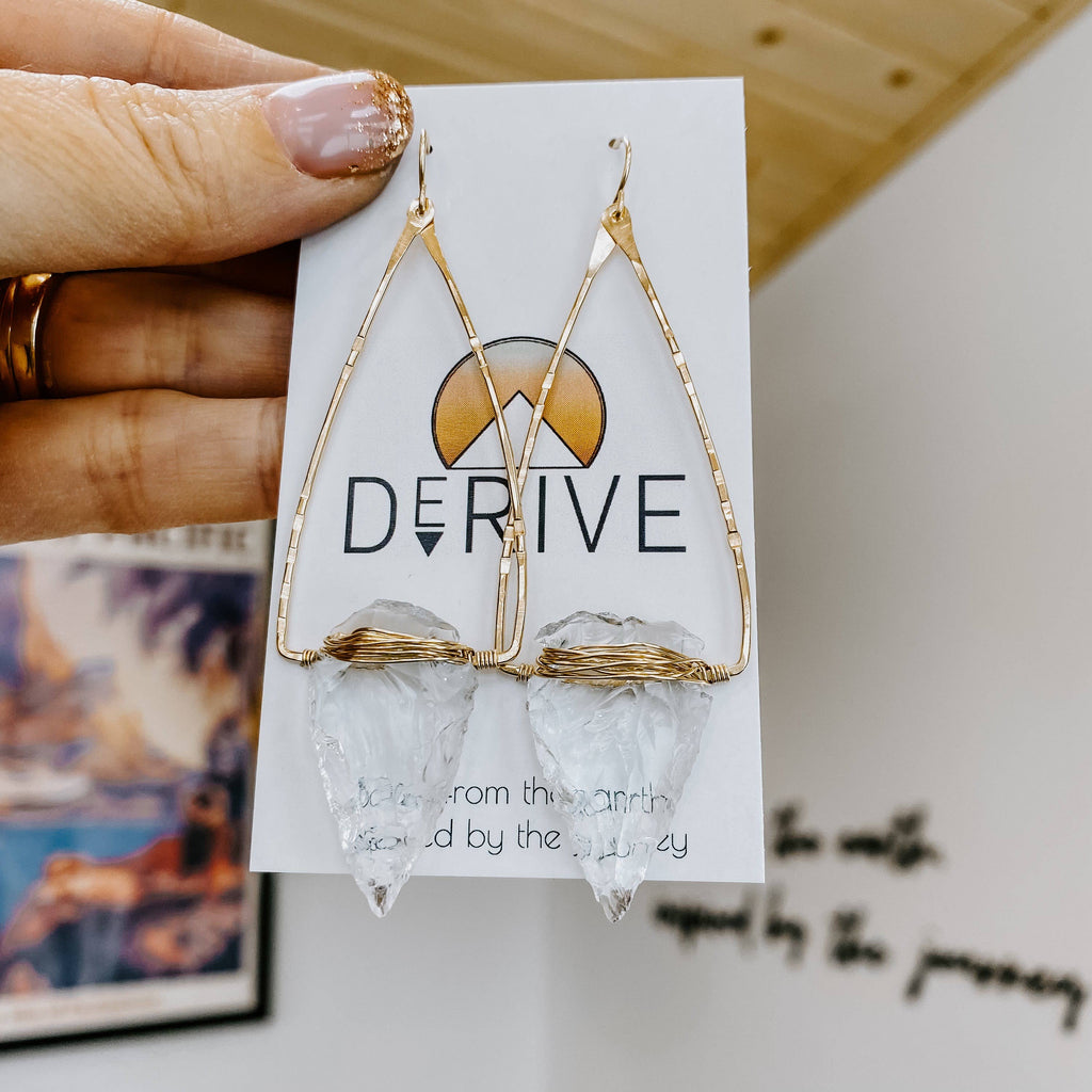 Derive Jewelry - Nala Quartz Crystal Arrowhead Earrings