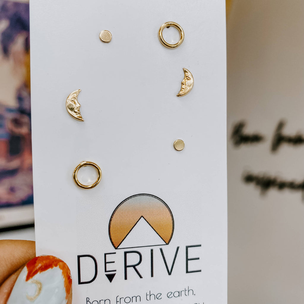 Derive Jewelry - Moon Phase Stud Pack