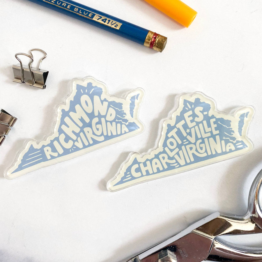 Billie Claire Illustration (Handmade) - Custom City-Specific Acrylic Magnets - Multiple Colors