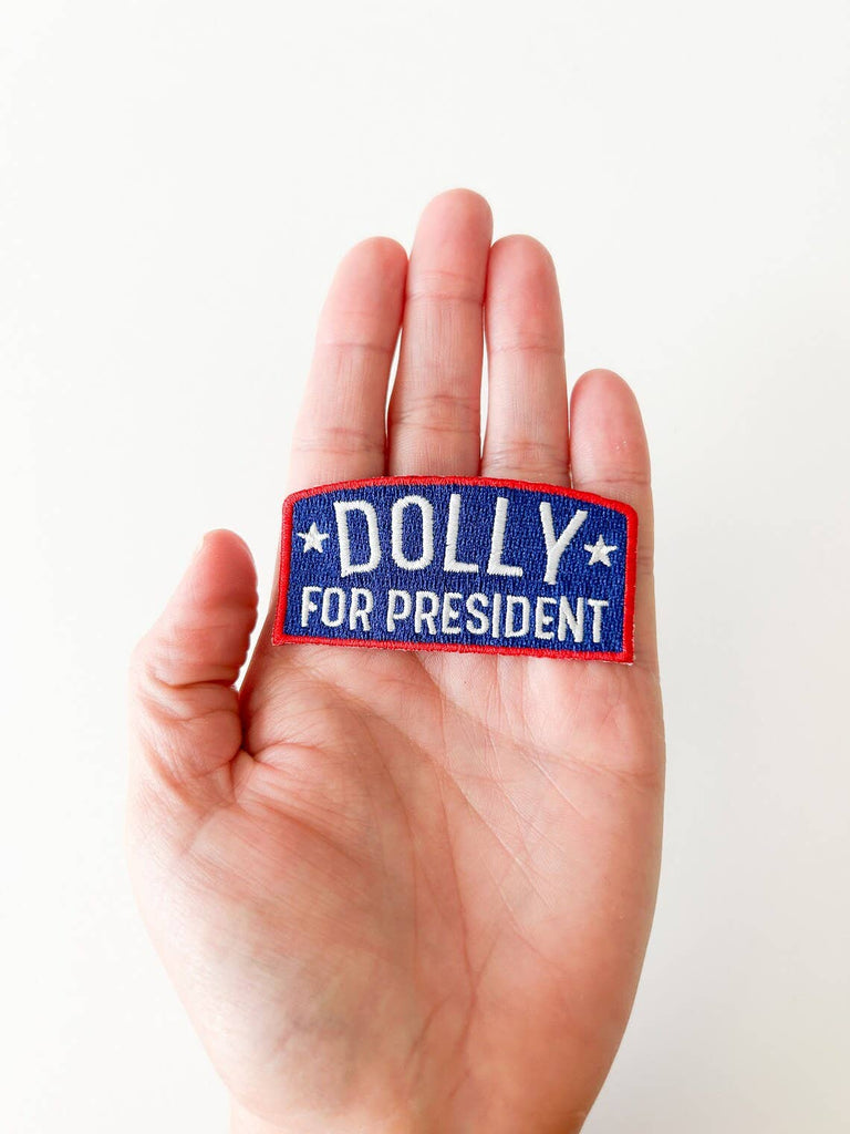 Field Trip Threads - Dolly for President Navy Iron-On Patch Western Cowgirl