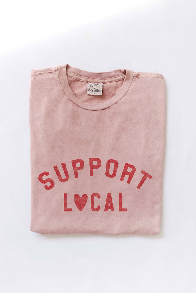 OAT COLLECTIVE - SUPPORT LOCAL Mineral Washed Graphic Top