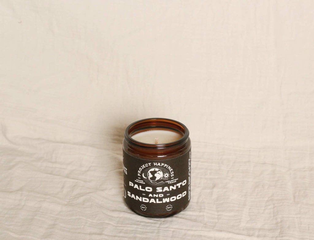 Project Happiness Candle Co. - Palo Santo and Sandalwood Soy Candle - 8oz