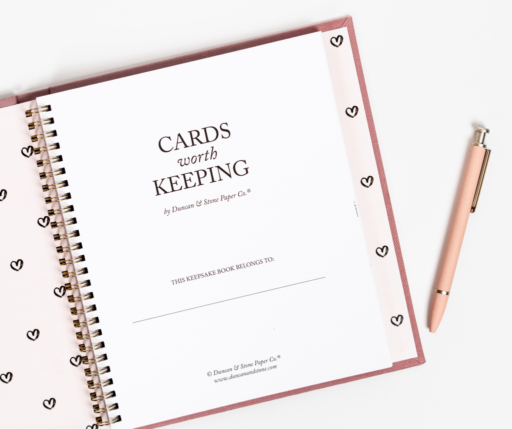 Duncan & Stone Paper Co. - Cards Worth Keeping Journal | Birthday Card Organizer Book