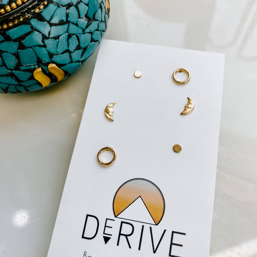 Derive Jewelry - Moon Phase Stud Pack