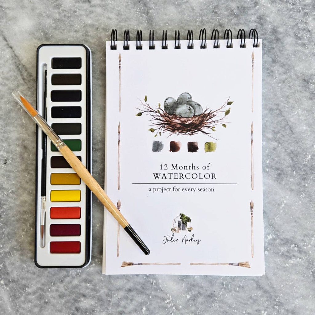 Julie Norkus - Watercolor Workbook, Spiral Bound 12 Months of Watercolor