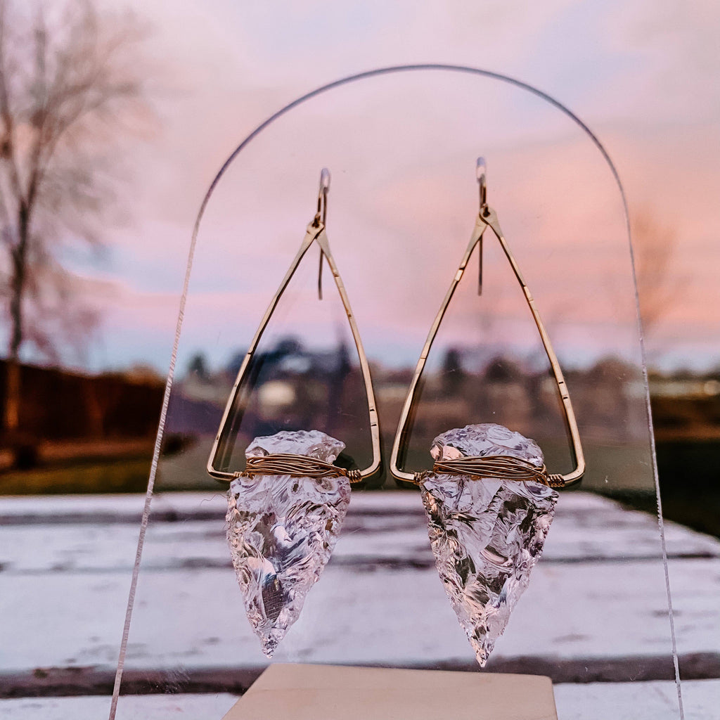 Derive Jewelry - Nala Quartz Crystal Arrowhead Earrings