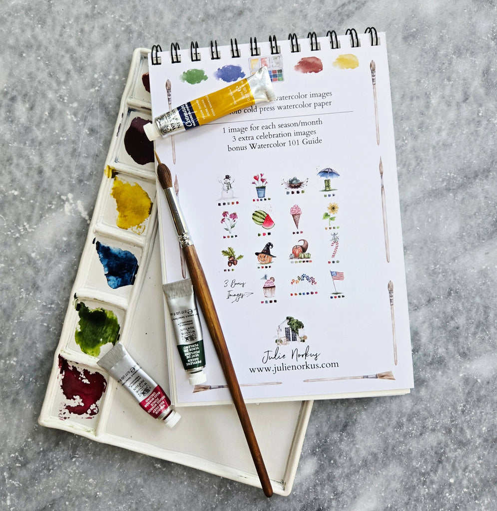 Julie Norkus - Watercolor Workbook, Spiral Bound 12 Months of Watercolor