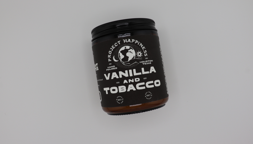 Project Happiness Candle Co. - Vanilla and Tobacco Soy Candle - 8oz
