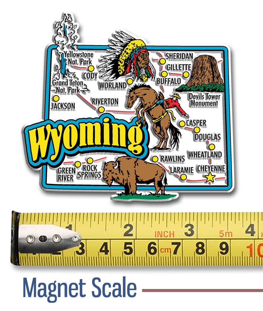 Wyoming Jumbo State Magnet, Made in USA