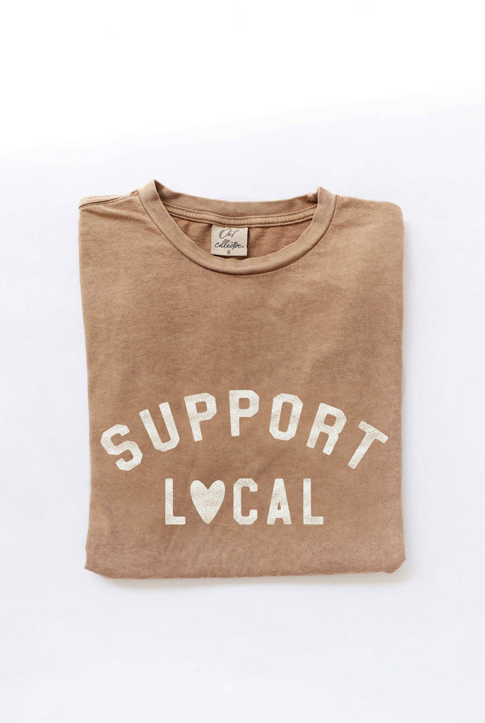 OAT COLLECTIVE - SUPPORT LOCAL Mineral Washed Graphic Top