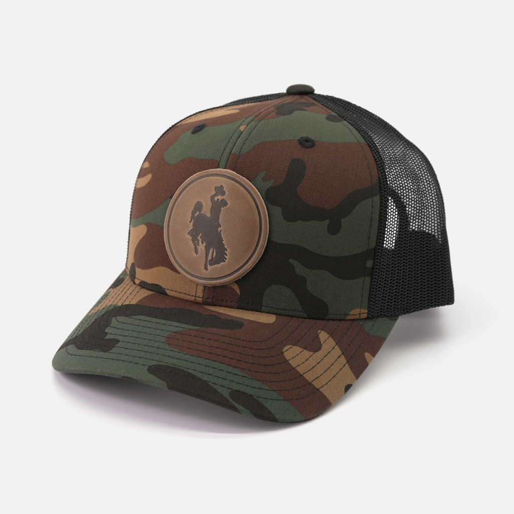 Range Leather Co. - Steamboat Hat - University of Wyoming Leather Patch Hat