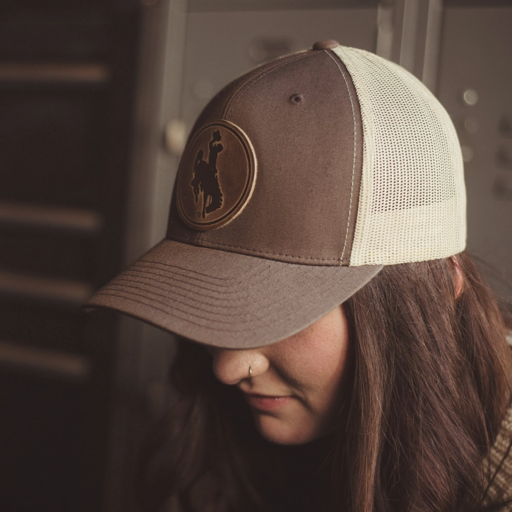 Range Leather Co. - Steamboat Hat - University of Wyoming Leather Patch Hat