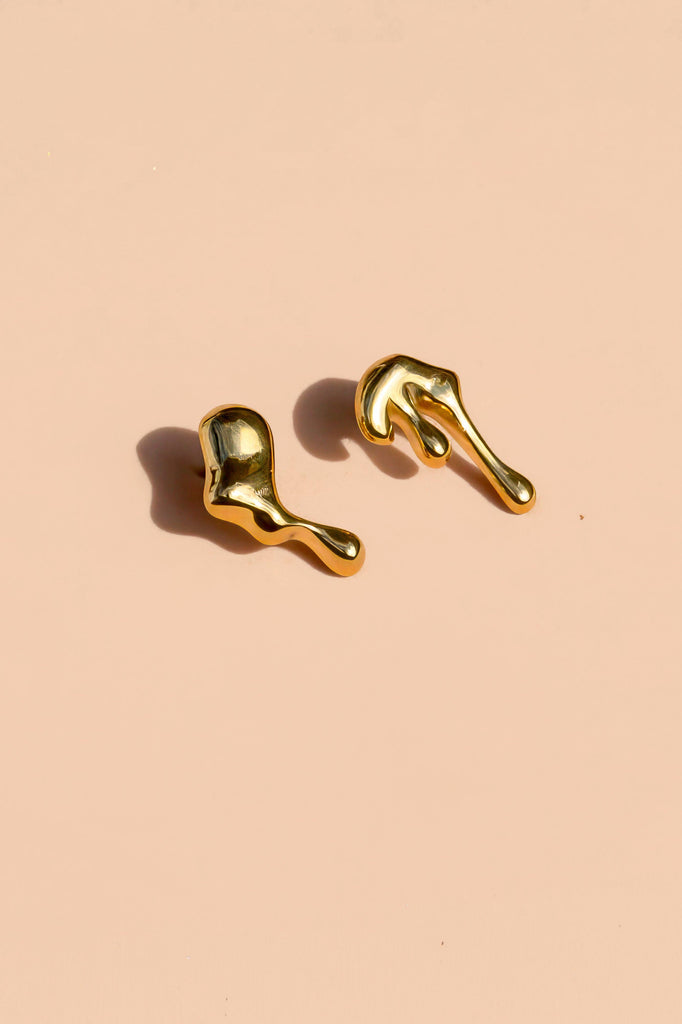 Peter and June - Molten Studs - 18K Gold Plated