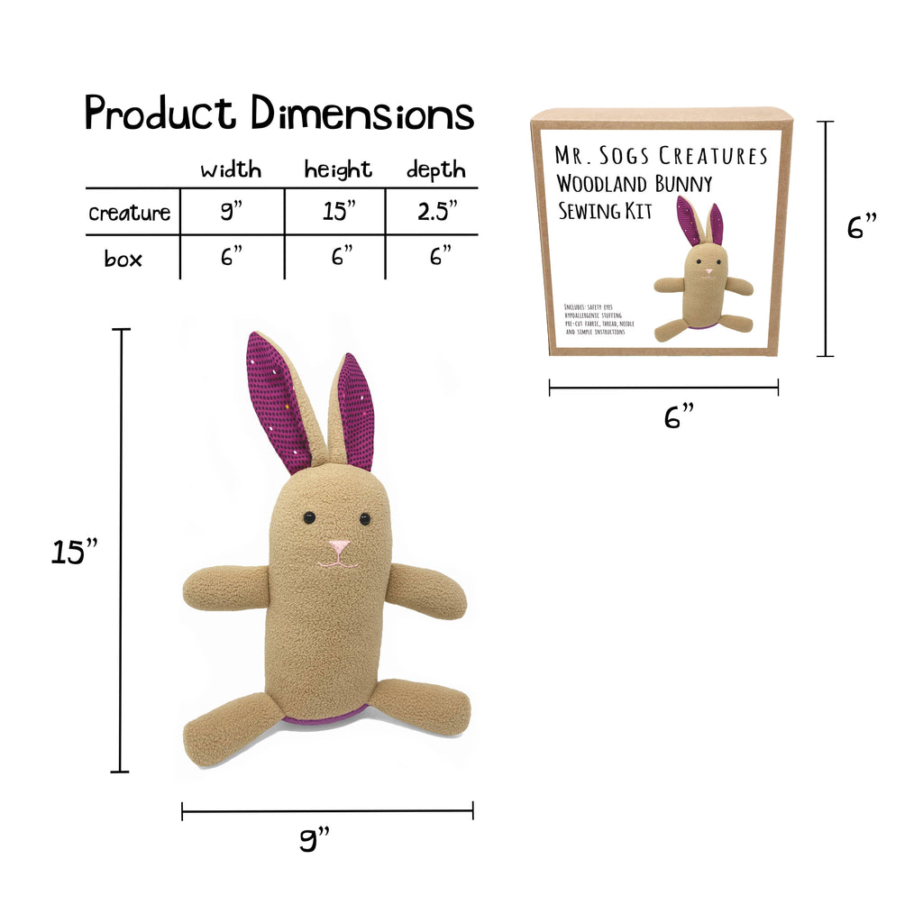 Mr. Sogs - Woodland Bunny DIY Plush Sewing Kit